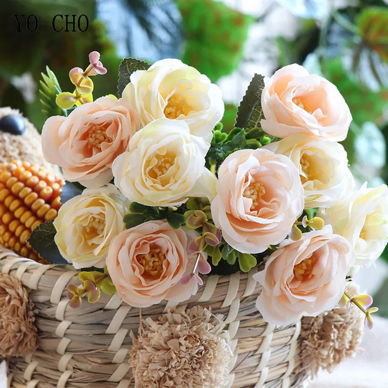 YO CHO Bridal Bridesmaids Wedding Bouquet 10 Heads Artificial Silk Rose Flowers Home Party Office Decorations Flower Arrangement
YO CHO Bridal Bridesmaids Wedding Bouquet 10 Heads Artificial Silk Rose Flowers Home Party Office Decorations Flower Arrangement