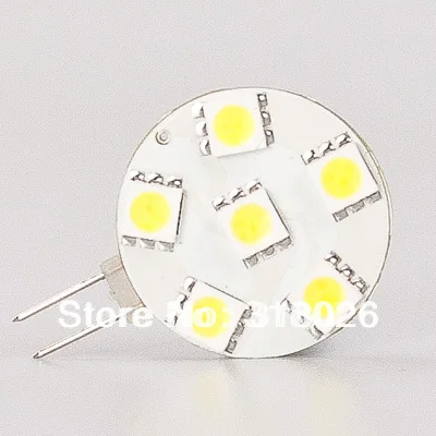 

Free Ship 10pcs/lot LED G4 Circle Light 12V 6Leds of SMD 5050 Dimmable White Warm White Round Bulb For Home Car Boat Bulb