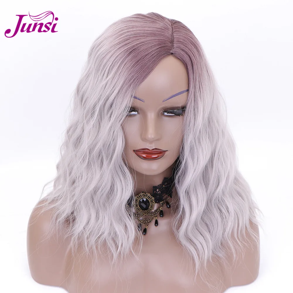 JUNSI Short Ombre Grey Mixed Color Wigs Water Wave Medium Length Heat Resistant Synthetic Cosplay Wigs
JUNSI Short Ombre Grey Mixed Color Wigs Water Wave Medium Length Heat Resistant Synthetic Cosplay Wigs