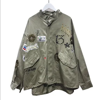 Spring Autumn New Windbreaker Women Patch cloth Rivet Jacket Korean Fashion Outerwear Womens Loose Plus size Jacket Streetwear
Spring Autumn New Windbreaker Women Patch cloth Rivet Jacket Korean Fashion Outerwear Womens Loose Plus size Jacket Streetwear