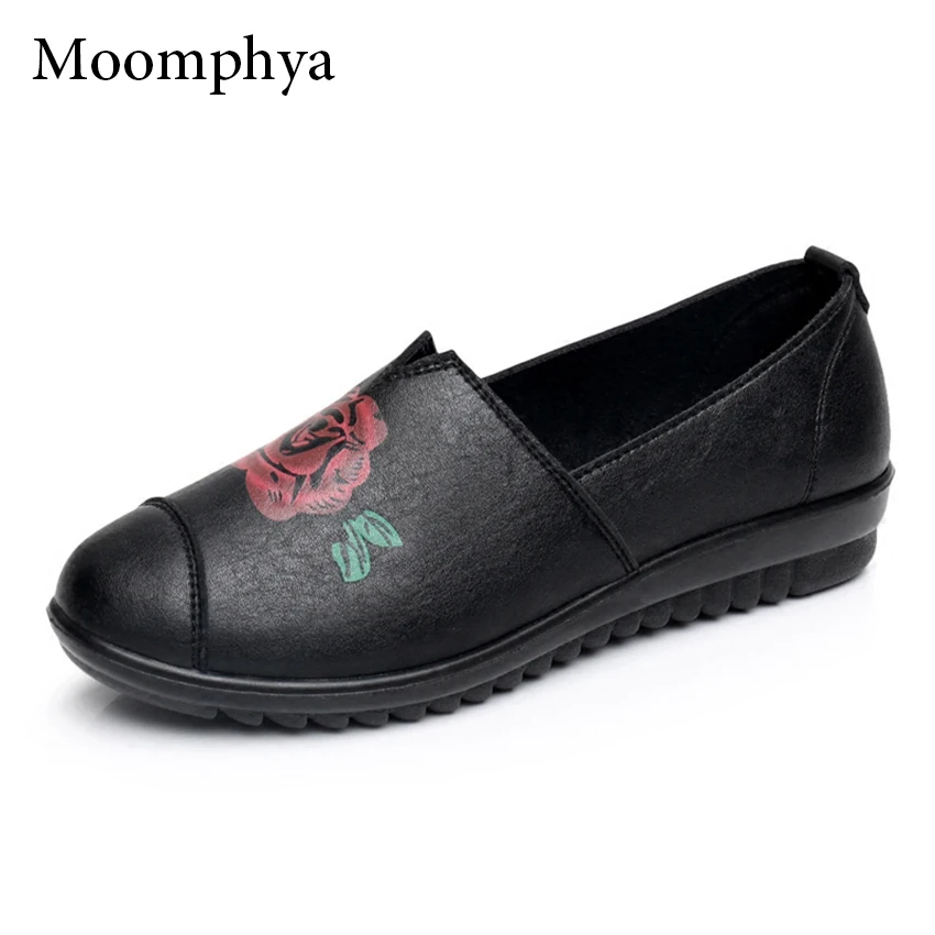 Moomphya/Женская Обувь большого размера на плоской подошве Для женщин брендовая
