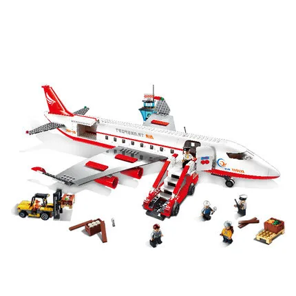 Модели Строительная игрушка 8913 город большой пассажирский самолет 856 шт.