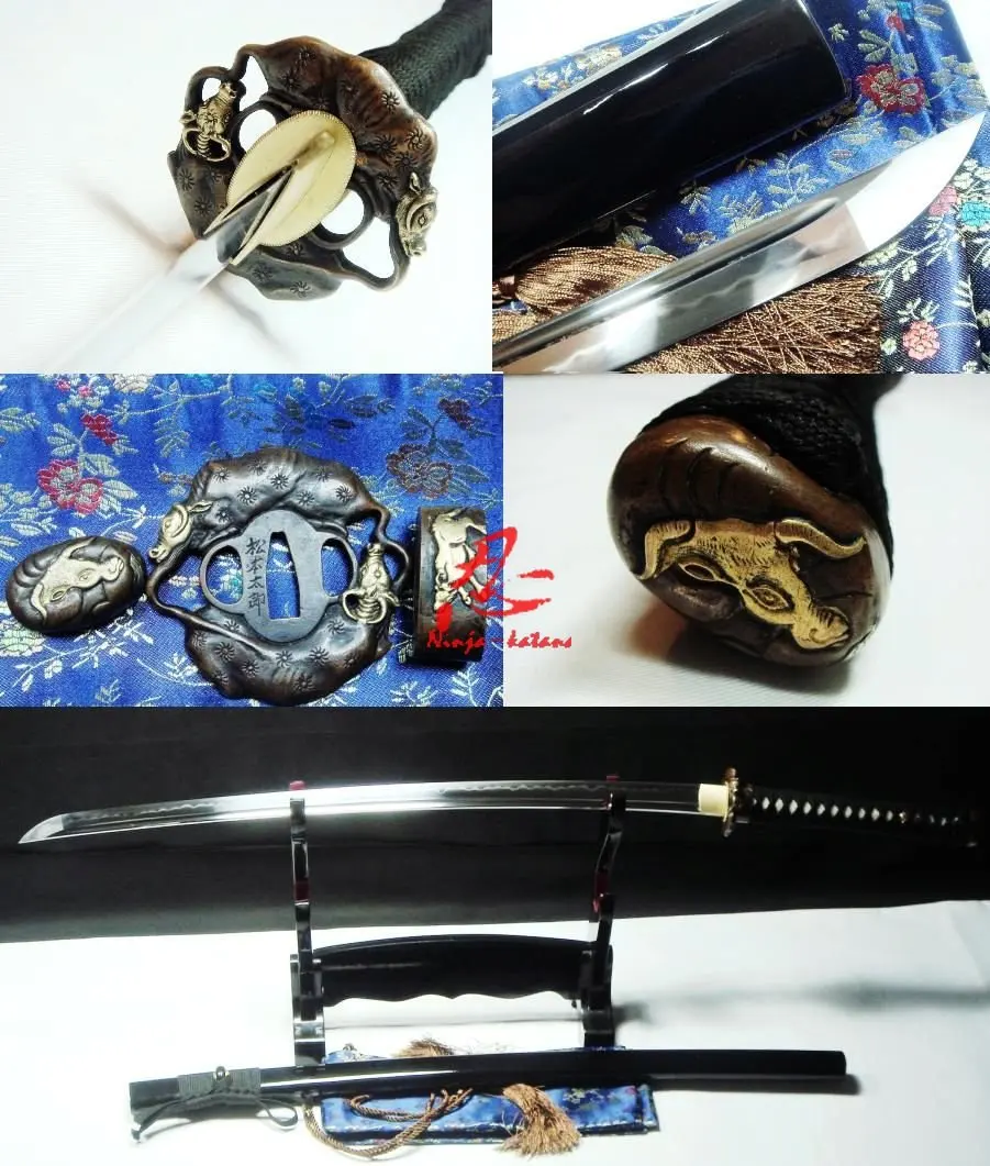 hand forged japanese samurai katana OX tsuba clay tempered sanmai sharpened blade
hand forged japanese samurai katana OX tsuba clay tempered sanmai sharpened blade