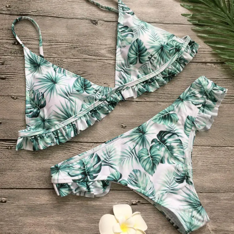 Swimwear Women 2019 Bikini Push Up Swimsuit Halter Bandage Floral Bikinis Set Beach Bathing Suit Uderwear Maillot De Bain
Swimwear Women 2019 Bikini Push Up Swimsuit Halter Bandage Floral Bikinis Set Beach Bathing Suit Uderwear Maillot De Bain