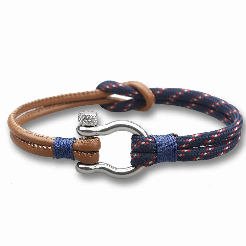 Womens Cuff Bracelets Stainless Steel Silver Tone Buckle Wristband Bracelet for Men Nautical 2 Layer Rope Leather Jewelry MN27
Womens Cuff Bracelets Stainless Steel Silver Tone Buckle Wristband Bracelet for Men Nautical 2 Layer Rope Leather Jewelry MN27