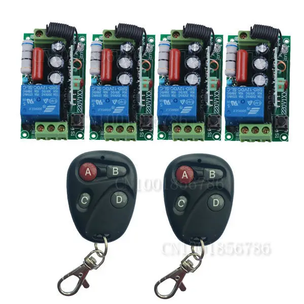 220V Wireless Remote Control Switch System RF 4 Receivers+2Transmitter Through Wall Remote Control For LED Light Lamp 
220V Wireless Remote Control Switch System RF 4 Receivers+2Transmitter Through Wall Remote Control For LED Light Lamp