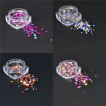 YZWLE 1g Nail Art Round Decorations New Mini Thin Mixed Colorful 1-3mm Designs Glitter Paillette Nail Art Tips Sticker