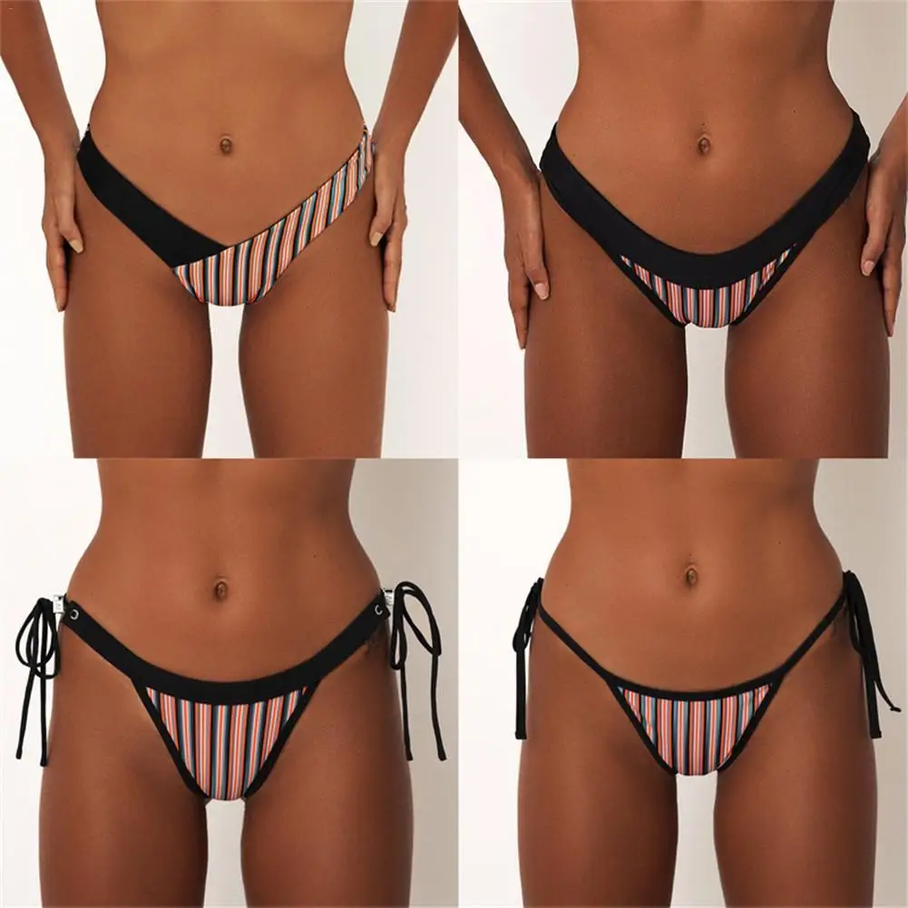 Strip Print Sexy Woman Top Notch Tie Bikini Bottom Medium Rise Swimwear Female Beach Wear Lady's Hipster Briefs
Strip Print Sexy Woman Top Notch Tie Bikini Bottom Medium Rise Swimwear Female Beach Wear Lady's Hipster Briefs