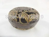 Chinese hand-carved bronze statue - hollow censer 044