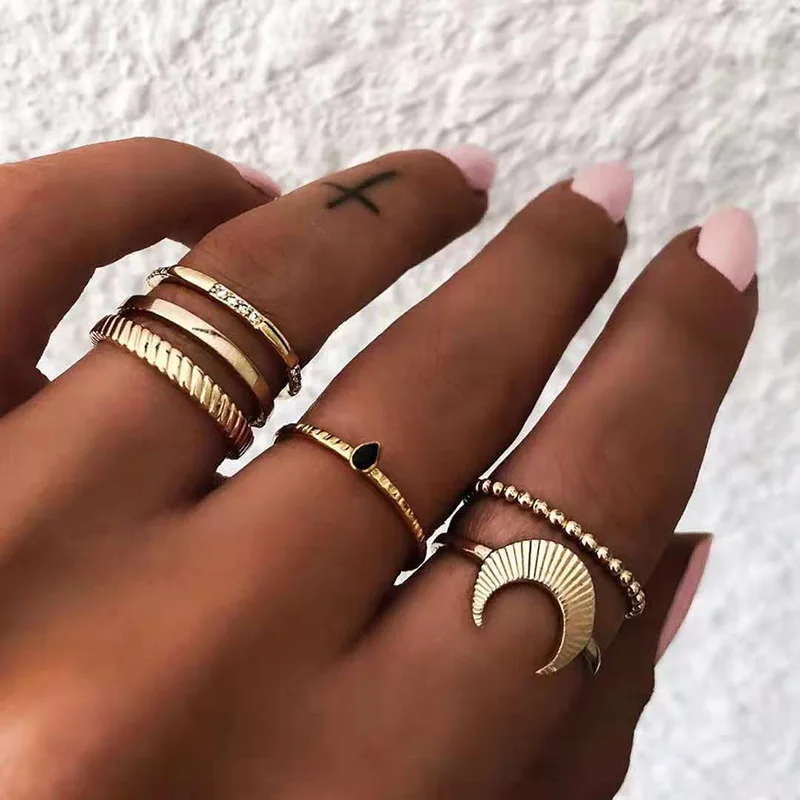 6 pieces / set of ring for women bohemian personality exaggerated crescent geometry inlaid natural stone ring prom jewelry
6 pieces / set of ring for women bohemian personality exaggerated crescent geometry inlaid natural stone ring prom jewelry