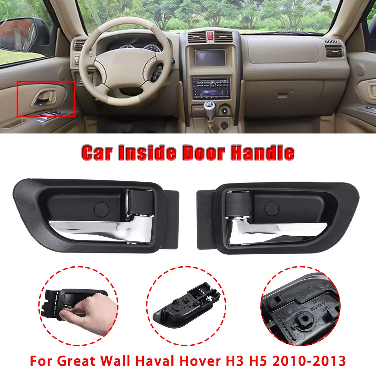 2X 4X Car Inner Interior Door Handle Inside Handles Front Rear Left Right For Great Wall Haval Hover H3 H5 2010 2011 2012 2013
2X 4X Car Inner Interior Door Handle Inside Handles Front Rear Left Right For Great Wall Haval Hover H3 H5 2010 2011 2012 2013
