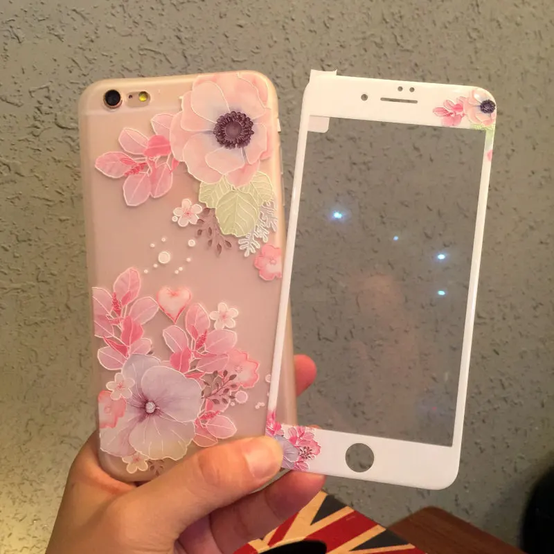 Flower Case with Glass for iPhone 7 Plus 6 6S Plus Soft TPU Floral Case Cover Tempered Glass for iPhone 8 Plus 3D Relief Rose
Flower Case with Glass for iPhone 7 Plus 6 6S Plus Soft TPU Floral Case Cover Tempered Glass for iPhone 8 Plus 3D Relief Rose