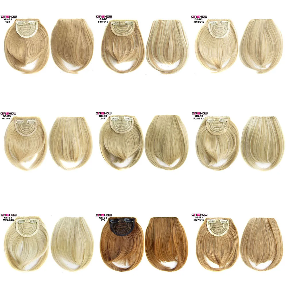 

clip in synthetic hair bang heat resistance neat front fringe hair extension 30g 35 colors available,1pc