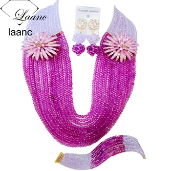 Laanc Nigerian Jewellery Set African Beads Jewelry Set Crystal Lilac and Purple Necklace AL437
Laanc Nigerian Jewellery Set African Beads Jewelry Set Crystal Lilac and Purple Necklace AL437