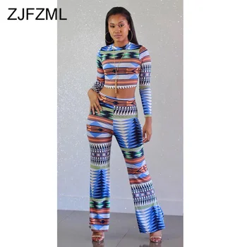 Colorful Printed Sexy 2 Piece Set Women Clothes 2019 Full Sleeve O Neck Crop Top + Bodycon Flare Pants Causal Two Piece Outfits
Colorful Printed Sexy 2 Piece Set Women Clothes 2019 Full Sleeve O Neck Crop Top + Bodycon Flare Pants Causal Two Piece Outfits