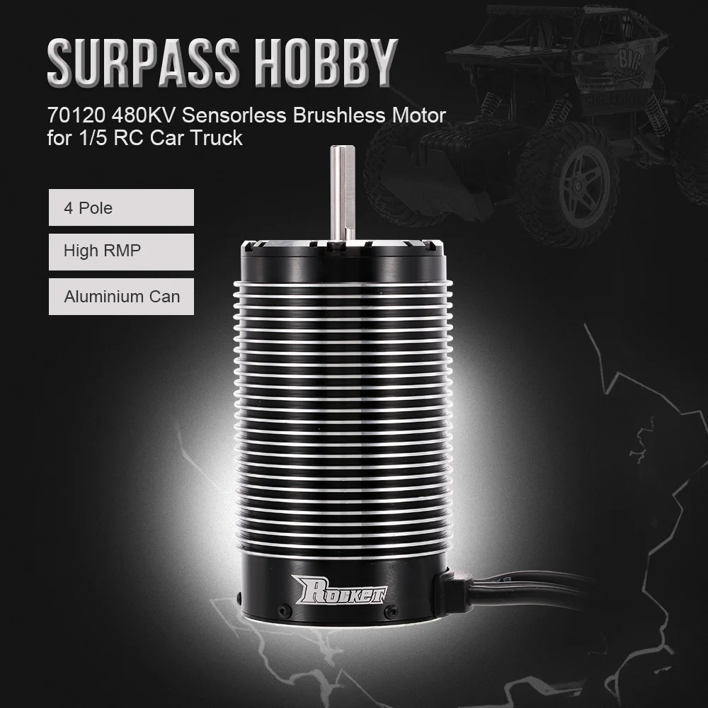 SURPASS HOBBY Brushless Motor 70120 Rocker 480KV Sensorless for 1:5 RC Car RC Truck
SURPASS HOBBY Brushless Motor 70120 Rocker 480KV Sensorless for 1:5 RC Car RC Truck
