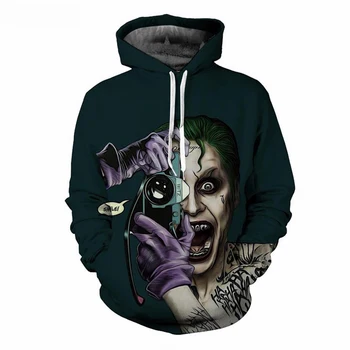 Plus Size XS-7XL Men Women Hoodies Outerwear Harajuku Pullover Horror Movie Joker Taking Photo 3D Print Crewneck Sweatshirt
Plus Size XS-7XL Men Women Hoodies Outerwear Harajuku Pullover Horror Movie Joker Taking Photo 3D Print Crewneck Sweatshirt