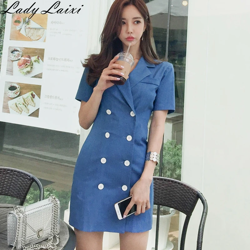 2018 Summer Double-breasted Office Suits Dress Women Wear To Work Business Sexy Fitted Mini Bodycon Pencil Dresses
2018 Summer Double-breasted Office Suits Dress Women Wear To Work Business Sexy Fitted Mini Bodycon Pencil Dresses