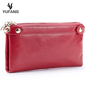 YUFANG Women Purse Genuine Leather Clutch Wallet High Quality Oil Wax Leather Women Wallet Long Coin Pocket Trendy Card Holder
YUFANG Women Purse Genuine Leather Clutch Wallet High Quality Oil Wax Leather Women Wallet Long Coin Pocket Trendy Card Holder