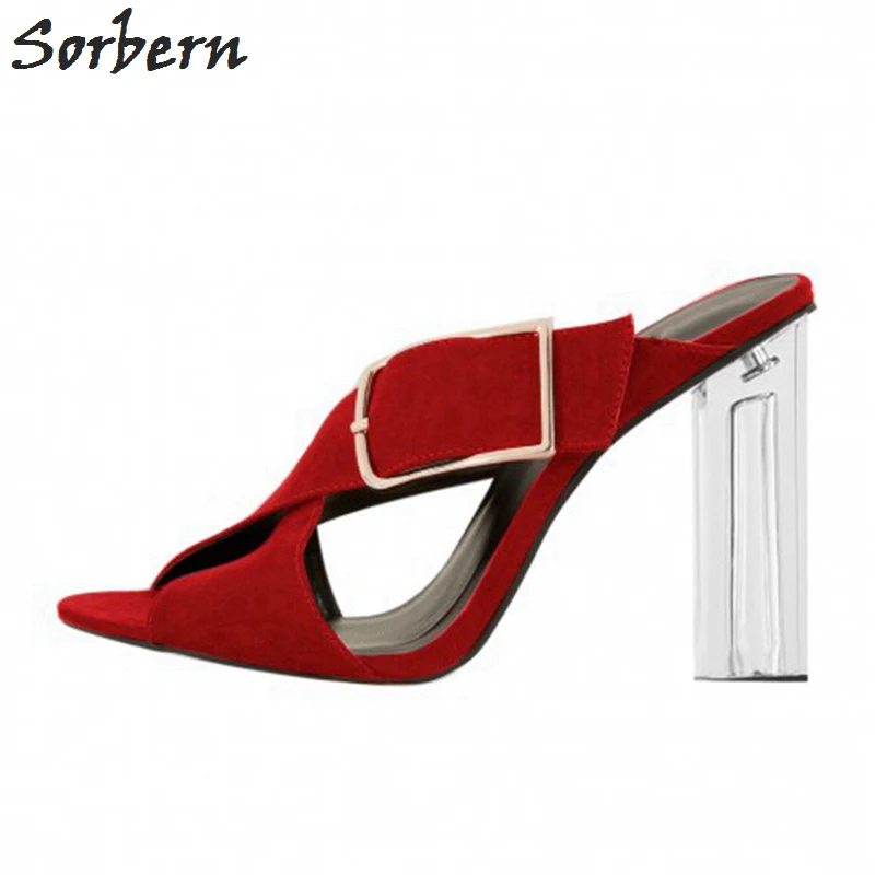 Sorbern Ladies Shoes Pvc Transparent High Heel Mules Slippers Women Sqaure Heeled Plus Size Open Toe Slides Ladies Shoes 2018
Sorbern Ladies Shoes Pvc Transparent High Heel Mules Slippers Women Sqaure Heeled Plus Size Open Toe Slides Ladies Shoes 2018