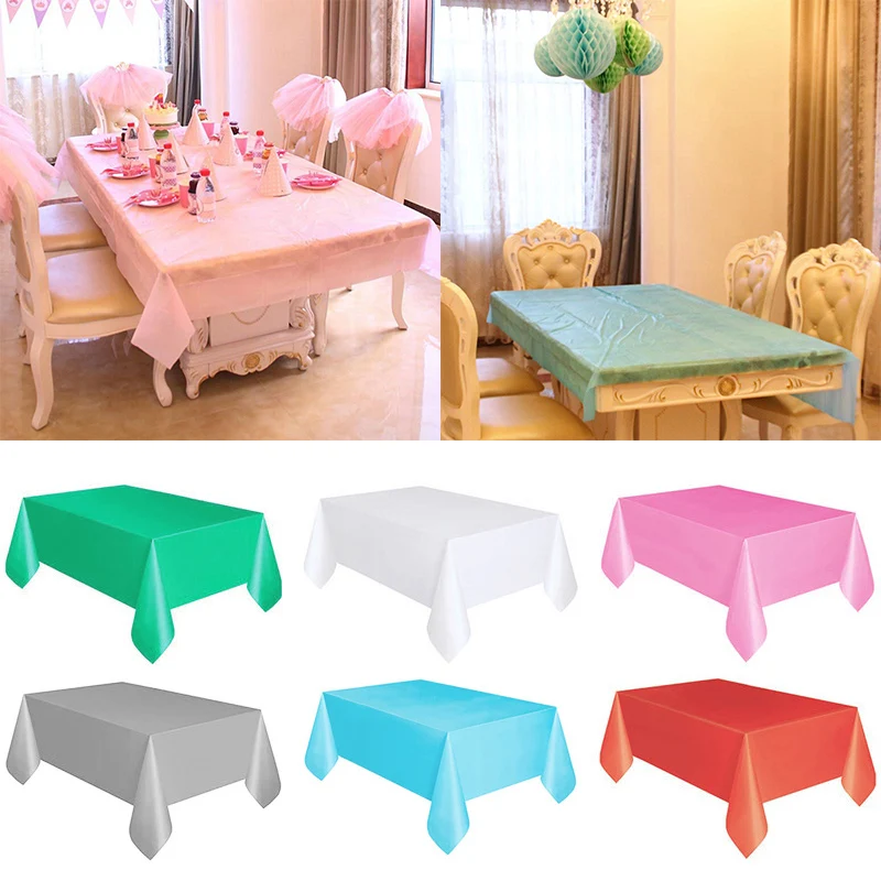 Fashion 1PC 137*183cm Plastic Table Cover Disposable Birthday Party Rectangle Desk Cloth Tablecloth Home Supplies Wedding
Fashion 1PC 137*183cm Plastic Table Cover Disposable Birthday Party Rectangle Desk Cloth Tablecloth Home Supplies Wedding