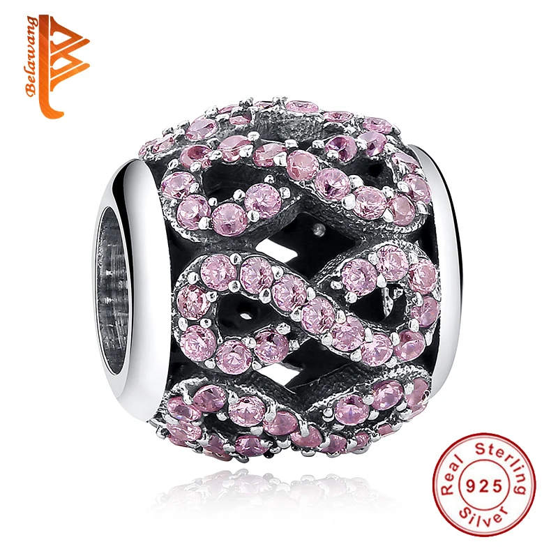 BELAWANG 925 Sterling Silver European Pink Crystal infinity Beads Charms Fit Original BW Bracelets Necklace Jewelry Making
BELAWANG 925 Sterling Silver European Pink Crystal infinity Beads Charms Fit Original BW Bracelets Necklace Jewelry Making