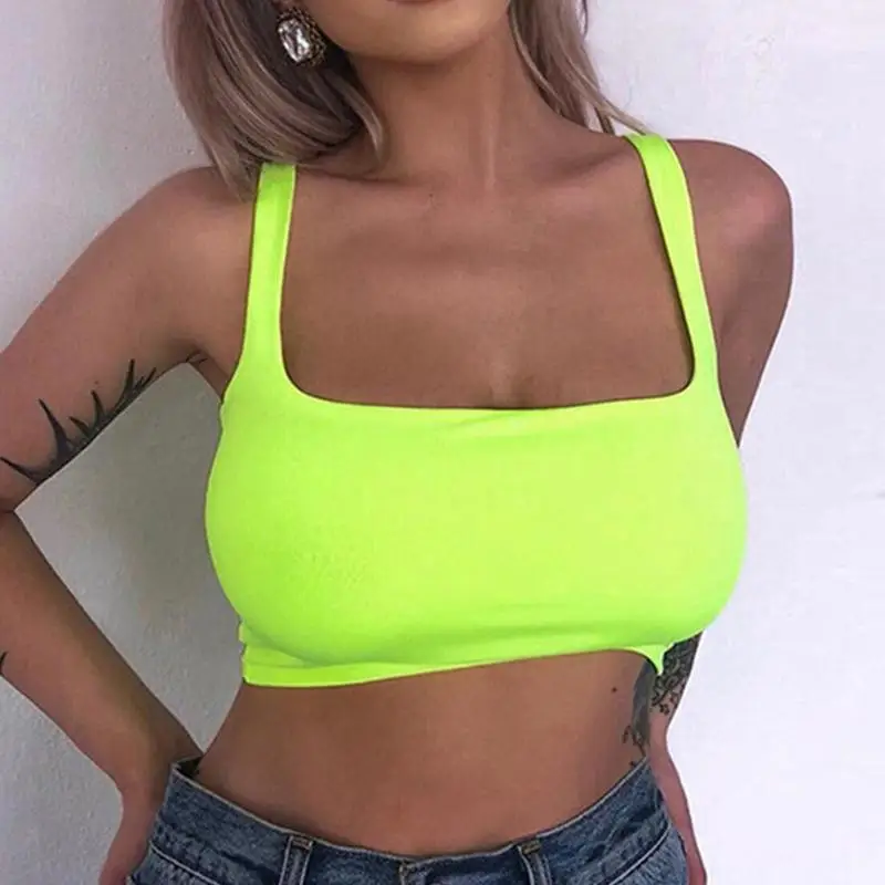 Square Collar Strap Tank Top Neon Green Orange Sexy Sleeveless Crop Tops Women Streetwear Korean Vest Summer Fashion Slim Tee
Square Collar Strap Tank Top Neon Green Orange Sexy Sleeveless Crop Tops Women Streetwear Korean Vest Summer Fashion Slim Tee