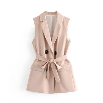 Klacwaya WAISTCOAT WITH BELT V-neck Sashes Featuring Front Flap Pockets Double-breasted Contrast Buttons Coat Vest
Klacwaya WAISTCOAT WITH BELT V-neck Sashes Featuring Front Flap Pockets Double-breasted Contrast Buttons Coat Vest