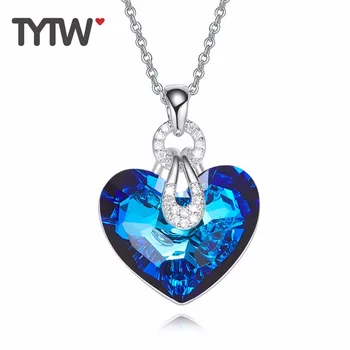 TYTW Crystals From Austrian Women Pendant Necklace Heart Blue Austrian Rhinestone Bijoux Elegant Charming Choker Necklaces
TYTW Crystals From Austrian Women Pendant Necklace Heart Blue Austrian Rhinestone Bijoux Elegant Charming Choker Necklaces