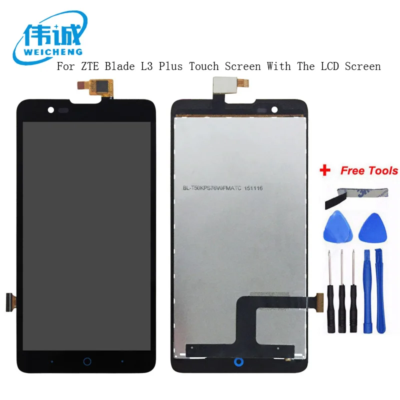 WEICHENG Top Quality For ZTE Blade HN V993W L3 Plus LCD Display+Touch Screen Digitizer Glass Panel Assembly +Tools
WEICHENG Top Quality For ZTE Blade HN V993W L3 Plus LCD Display+Touch Screen Digitizer Glass Panel Assembly +Tools