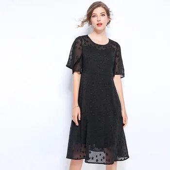 Summer Fashion ladies elegant black Midi Dress plus size hollow out flare sleeves beautiful party dress temperament vestidos 5XL
Summer Fashion ladies elegant black Midi Dress plus size hollow out flare sleeves beautiful party dress temperament vestidos 5XL