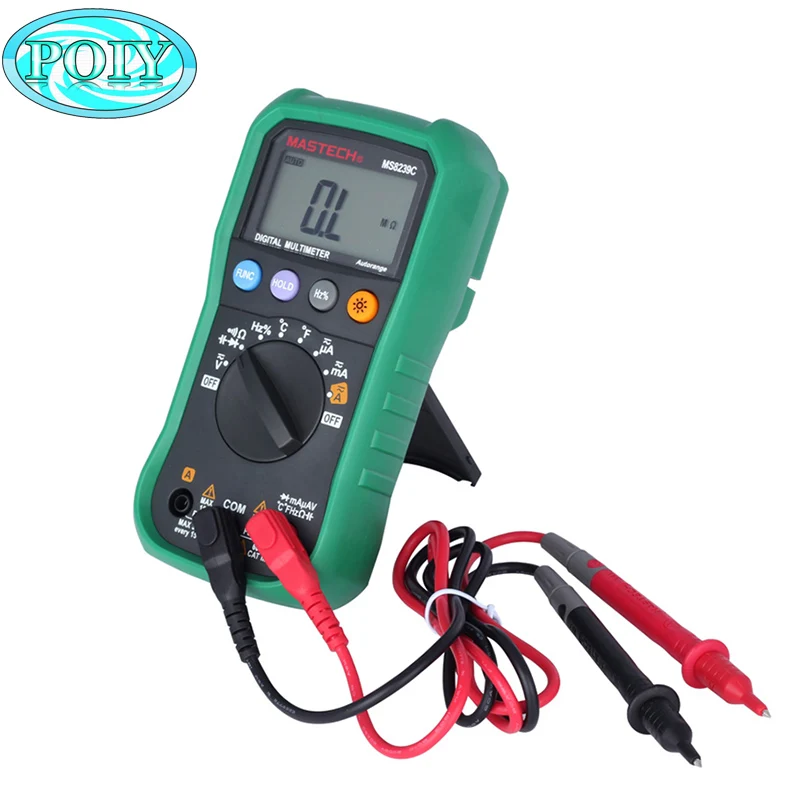 Auto Range Digital Multimeter Temperature Meter Handheld Multitester Capacitance Frequency Tester Mastech MS8239C
Auto Range Digital Multimeter Temperature Meter Handheld Multitester Capacitance Frequency Tester Mastech MS8239C