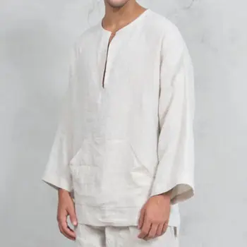 Plus Size 3XL Tunic Mens Solid blouse linen Basic Button Casual Linen Cotton Long Sleeve V-neck shirts men Summer 2019 tops
Plus Size 3XL Tunic Mens Solid blouse linen Basic Button Casual Linen Cotton Long Sleeve V-neck shirts men Summer 2019 tops