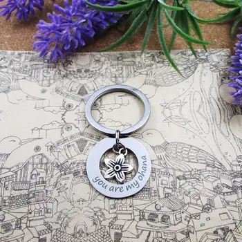 High quality Key chain you are my ohana with flower stainless steel keyring birthday gift
High quality Key chain you are my ohana with flower stainless steel keyring birthday gift