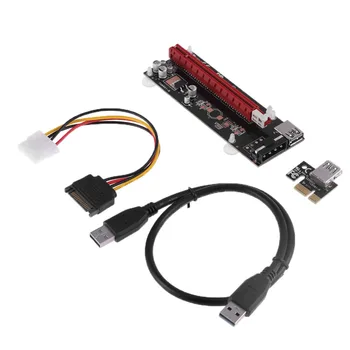PCI-E Riser Card PCI Express 1X to 16X Graphics Card Extender Adapter USB 3.0 Cable SATA to 4Pin Power Cord for BTC Miner Mining
PCI-E Riser Card PCI Express 1X to 16X Graphics Card Extender Adapter USB 3.0 Cable SATA to 4Pin Power Cord for BTC Miner Mining