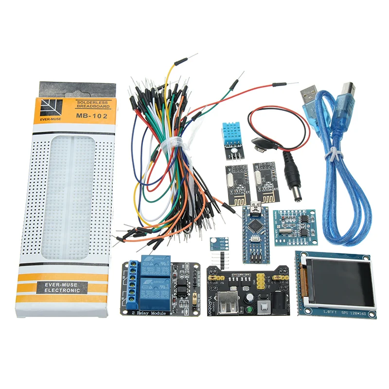 Nano V3 Climate Monitor Kit With 1.8 Inch TFT GY-68 BMP180 DHT11 RTC Relay Module for Arduino
Nano V3 Climate Monitor Kit With 1.8 Inch TFT GY-68 BMP180 DHT11 RTC Relay Module for Arduino