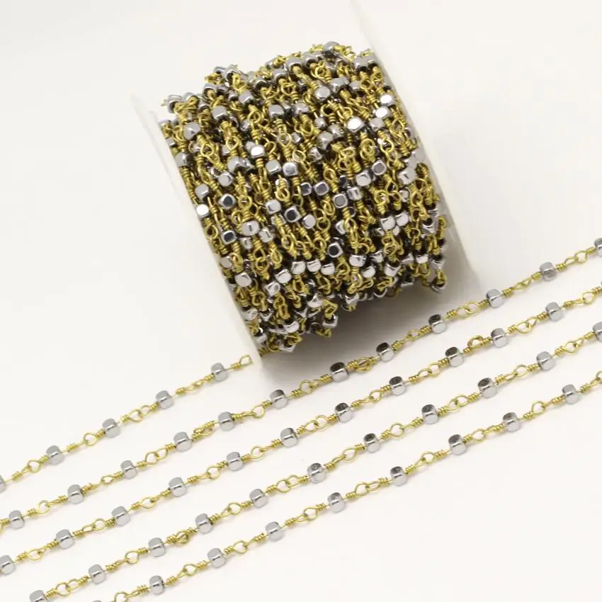 Wholesale Tiny Silver Hematite Chains Wire Wrapped 3mm Cube Hematite Loose Beads in Bronze Plating Rosary Chains Chokers
Wholesale Tiny Silver Hematite Chains Wire Wrapped 3mm Cube Hematite Loose Beads in Bronze Plating Rosary Chains Chokers