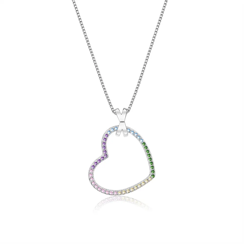 2018 Fashion Spring Collection 100% 925 Sterling Silver Heart Necklace Romantic Multi-Colored Heart Pendant Necklace For Women
2018 Fashion Spring Collection 100% 925 Sterling Silver Heart Necklace Romantic Multi-Colored Heart Pendant Necklace For Women