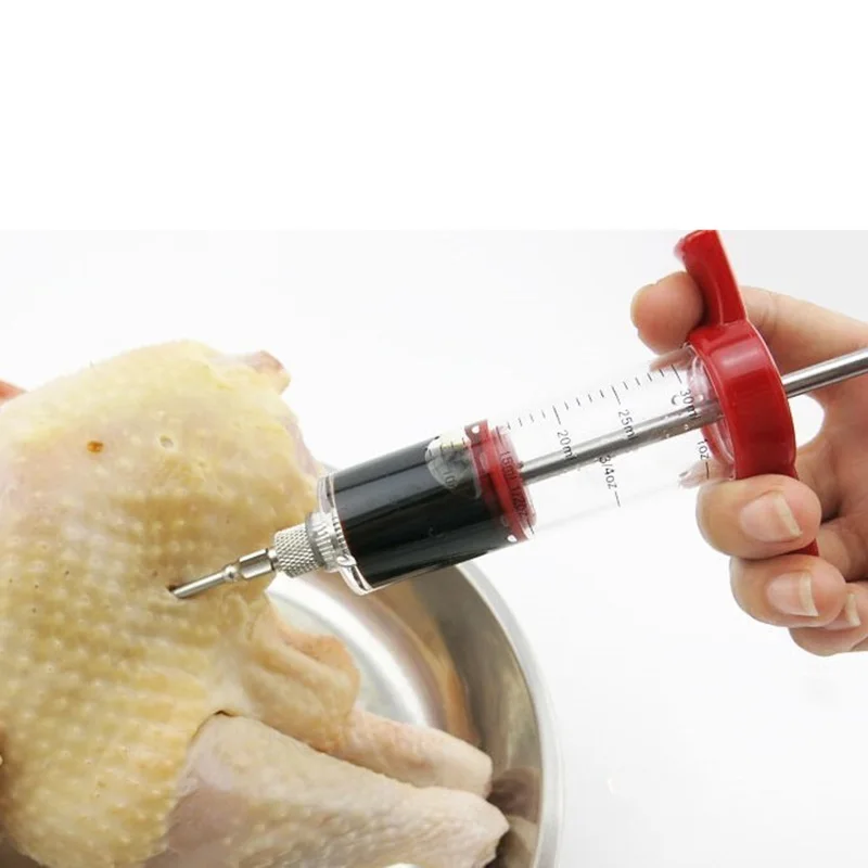 1Pcs Stainless Steel Needles Spice Syringe Set BBQ Meat Flavor Injector Kitchen Cooking Sauce Marinade Tools
1Pcs Stainless Steel Needles Spice Syringe Set BBQ Meat Flavor Injector Kitchen Cooking Sauce Marinade Tools