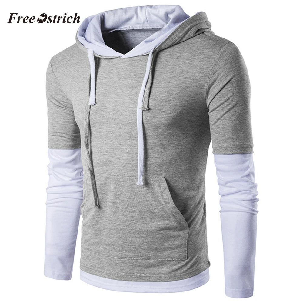 Free Ostrich Men's Fake Two Pieces Sweatershirt Long Sleeve Patchwork Hooded Sweatershirt For Autumn Winter Tops Hot Sales
Free Ostrich Men's Fake Two Pieces Sweatershirt Long Sleeve Patchwork Hooded Sweatershirt For Autumn Winter Tops Hot Sales