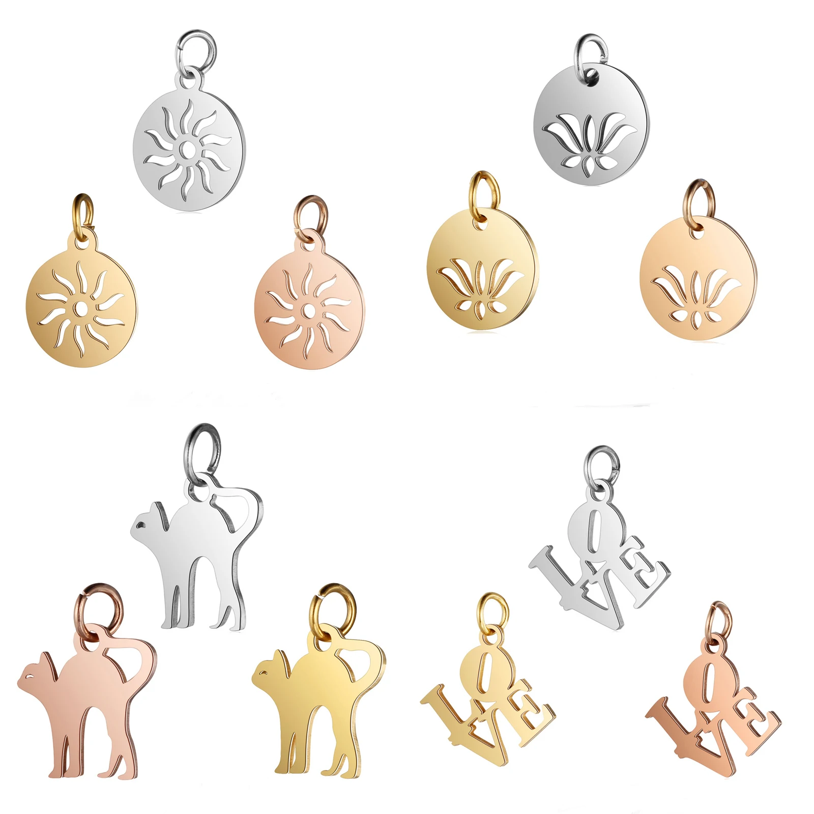 12mm*16mm Stainless Steel Love Kangaroo Cat Lotus Sunlight Charms For Jewelry Making Pendant Women Necklace
12mm*16mm Stainless Steel Love Kangaroo Cat Lotus Sunlight Charms For Jewelry Making Pendant Women Necklace