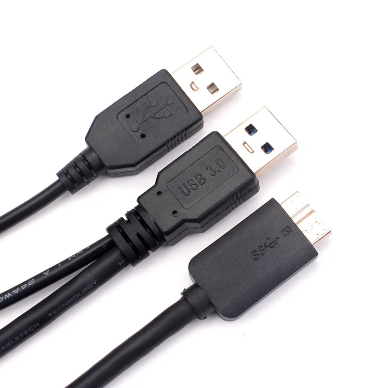Dual A to Micro B USB 3.0 Y Cable Move large-capacity Hard Disk Cable with a USB male to provide additional power
Dual A to Micro B USB 3.0 Y Cable Move large-capacity Hard Disk Cable with a USB male to provide additional power