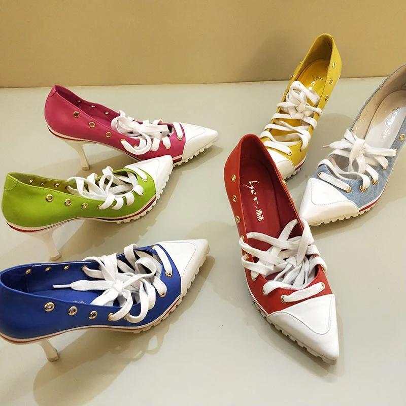 Princess Pumps European Station 2018 Spring Korean Version Candy Color Pointed Shallow High heel 7.5CM Cross-tied Girl's Shoes
Princess Pumps European Station 2018 Spring Korean Version Candy Color Pointed Shallow High heel 7.5CM Cross-tied Girl's Shoes