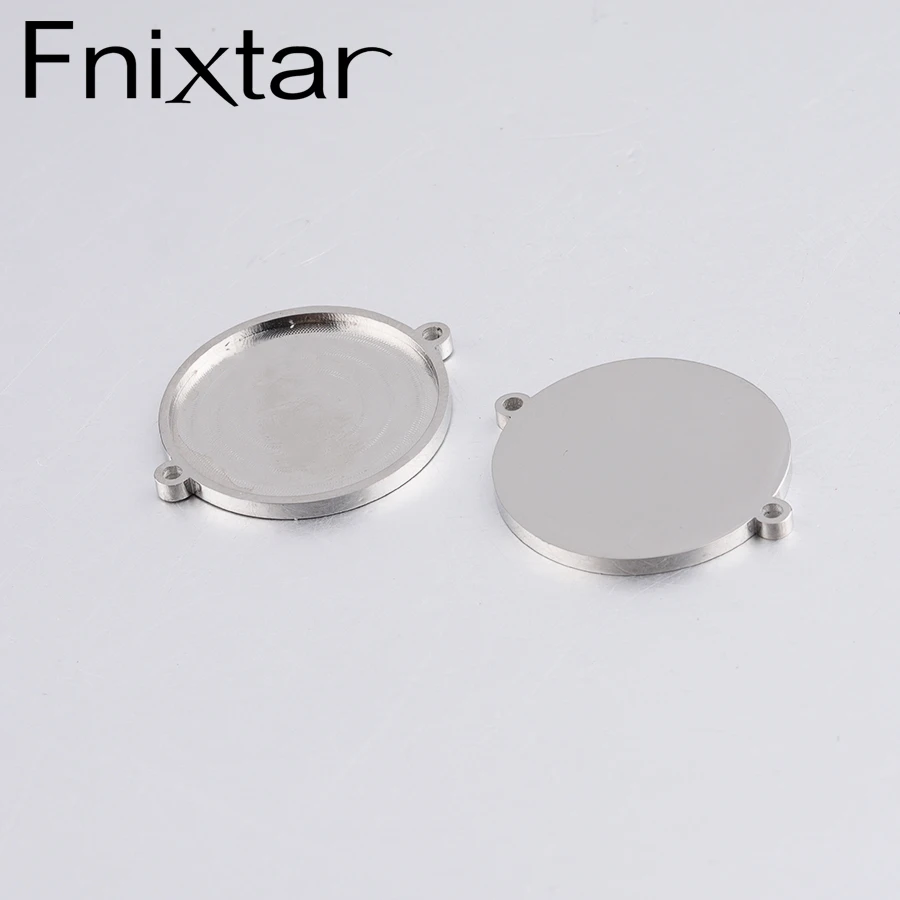 Fnixtar Mirror Polished Stainless Steel Round Groove Charms Connectors For DIY Jewerly Making 25*30mm 20Piece/lot | Украшения и