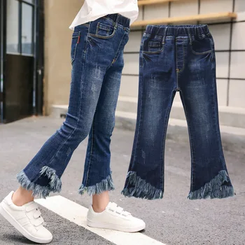 Girls 6-12 Years Spring Autumn Jeans Denim Loose Flare Pants Casual Fashion Irregular Tassels Edges Elastic Waist Jeans Trousers
Girls 6-12 Years Spring Autumn Jeans Denim Loose Flare Pants Casual Fashion Irregular Tassels Edges Elastic Waist Jeans Trousers