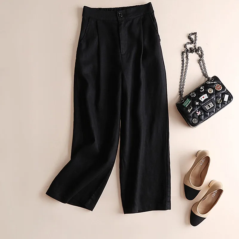 2019 new casual retro women's cotton and linen horn wide leg chic trousers slim long loose OL work casual comfort plus size
2019 new casual retro women's cotton and linen horn wide leg chic trousers slim long loose OL work casual comfort plus size