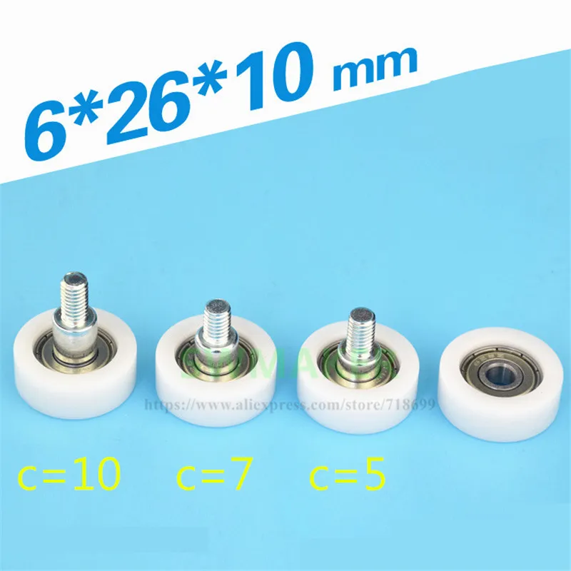 1pcs 6*26*10mm M6*26*10mm guide rail roller, plane bearing wheel, nylon wheel pulley for showcase /CNC engraving machine
1pcs 6*26*10mm M6*26*10mm guide rail roller, plane bearing wheel, nylon wheel pulley for showcase /CNC engraving machine