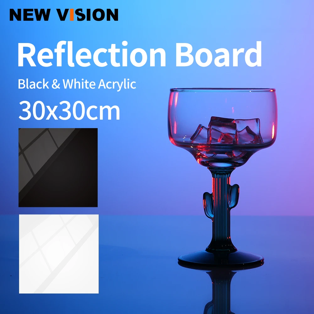 30x30cm Reflective Black & White Acrylic Display Boards for Tabletop Product Photography Reflective Matte Flat Finish Background
30x30cm Reflective Black & White Acrylic Display Boards for Tabletop Product Photography Reflective Matte Flat Finish Background