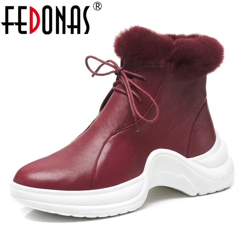 FEDONAS Retro Quality Women Ankle Boots Platforms Lace Up Short Martin Shoes Woman Brand Party Night Club Basic Boots