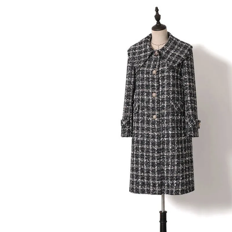 Classic Spring Autumn 2019 Women Plaid Elegant Long Trench Coats Turn Down Collar Single Breasted Tweed Coats Outerwear Y042
Classic Spring Autumn 2019 Women Plaid Elegant Long Trench Coats Turn Down Collar Single Breasted Tweed Coats Outerwear Y042